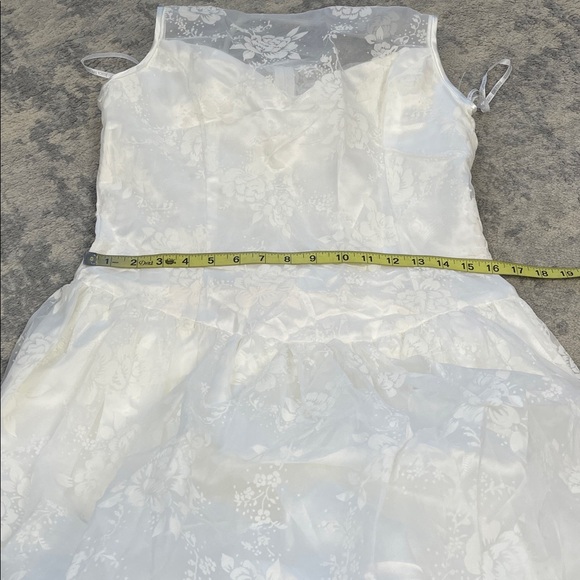 Vintage Gunne Sax Jessica McClintock Ivory Floral Lace Sweetheart Wedding Dress - Picture 10 of 13